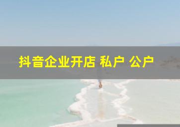 抖音企业开店 私户 公户